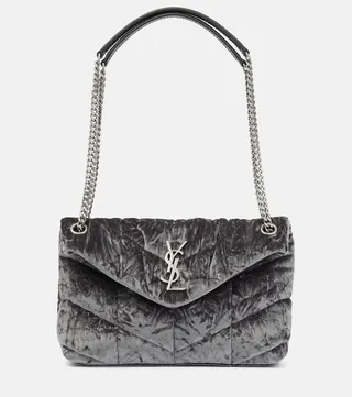 Puffer Small velvet shoulder bag