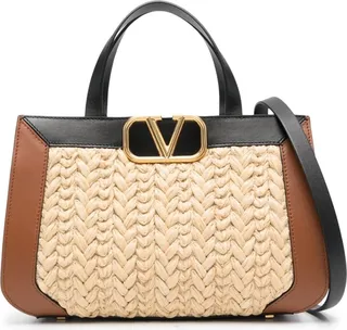VLogo Signature woven tote bag