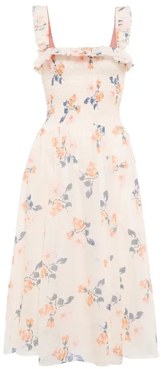Floral cotton midi dress