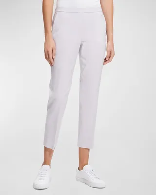 Treeca Sharkskin Crunch Cropped Pull-On Pants