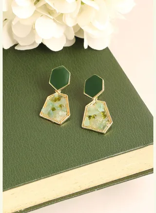 Gold Plated Party Designer Stone Drop Earring For Women