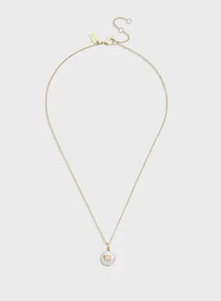 Signature Coin Pearl Pendant Necklace