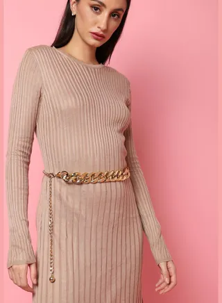 Casual Solid Metal Waist Belt For Women