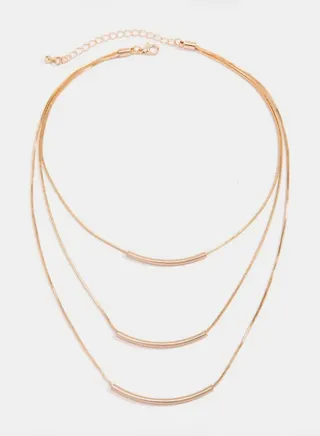 Bar Detail Layered Necklace