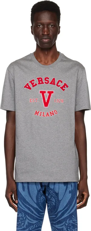 Versace Gray Varsity T-Shirt