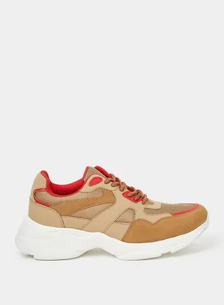 Textured Colorblock Chunky Sneakers
