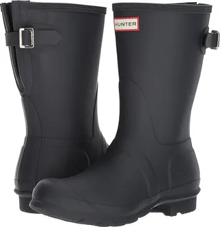 Hunter Original Short Back Adjustable Rain Boots (Navy) Women's Rain Boots