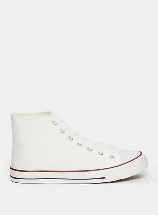 Canvas Lace Up Hi-Top Sneakers