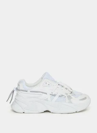 Contrast Panel Lace Up Sneakers