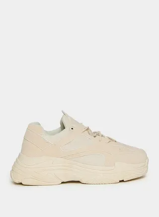 Solid Paneled Chunky Sole Sneakers
