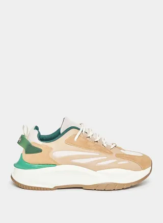 Velvet Texture Chunky Sole Lace Up Sneakers