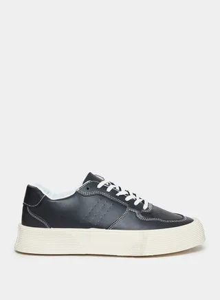 Canvas Lace Up Platform Sole Sneakers