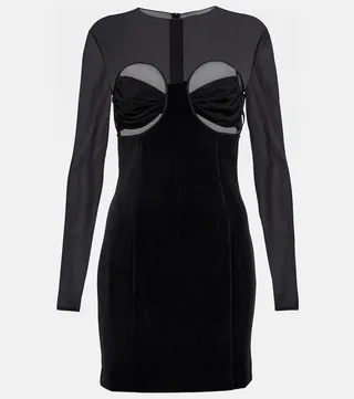 Cutout velvet minidress