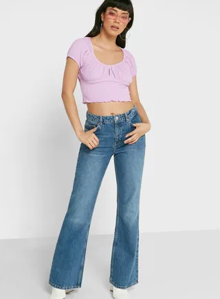 Flare Recycled Cotton Blend Jeans