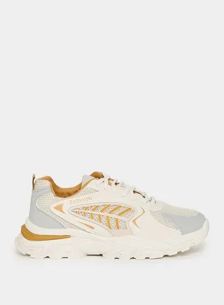 Lace Up Front Mesh Paneled Sneakers