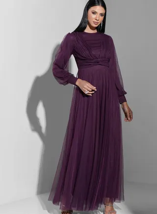 Balloon Sleeves Shimmer Dress