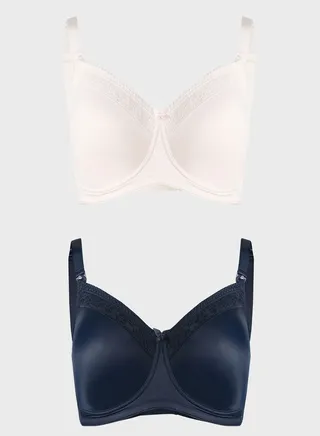2 Pack Maternity Lace Trim Nursing Bras