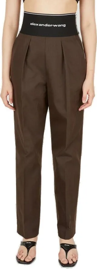 Alexander Wang Logo Detailed Straight Leg Trousers