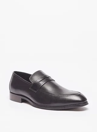 Men'S Solid Slip-On Leather Loafers