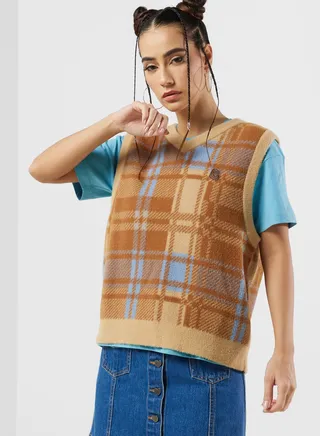 Checked Sweater Vest