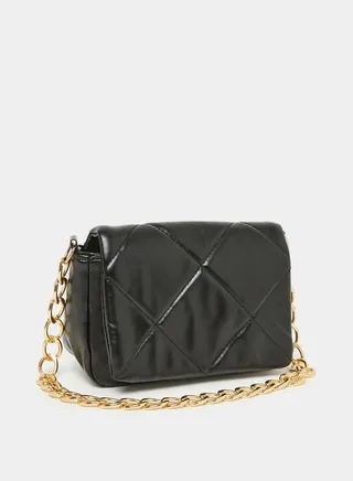 Quilted Chain Link Shoulder Bag