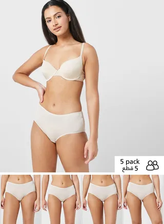 5 Pack No Vpl Microfibre High Rise Shorts