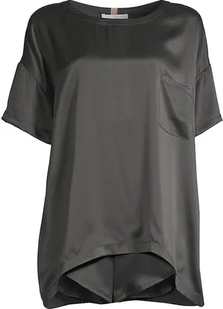 Washable Silk T-Shirt 2-Piece Pajama Set
