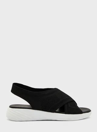 Cross Strappy Low Heel  Sandals