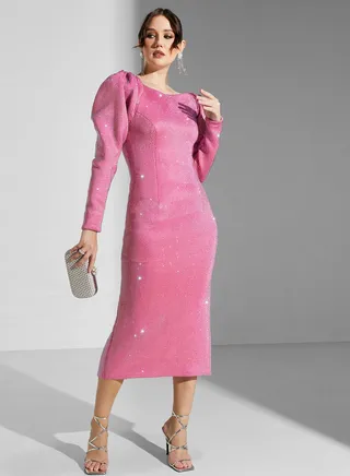 Boat Neck Ribbed Dress