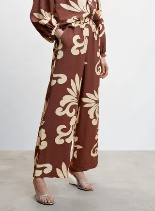 Printed Wide Leg Pants