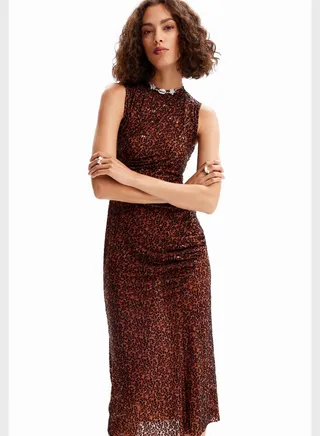 Embellished Detail Crew Neck Dress