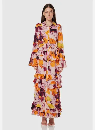Floral Printed Tiered Dress