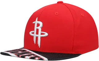 Men's Red and Black Houston Rockets Slash Century Snapback Hat