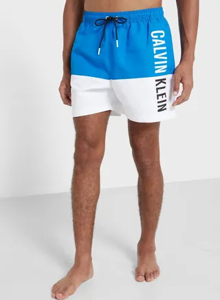 Colour Block Drawstring Swim Shorts