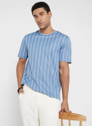 Estat Strip Crew Neck T-Shirt