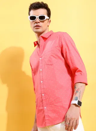 All Over Print Chest Pocket Shirt with Long Sleeves