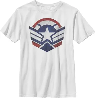 Boy's Marvel The Falcon and the Winter Soldier Captain America New Shield T-Shirt - White - Large