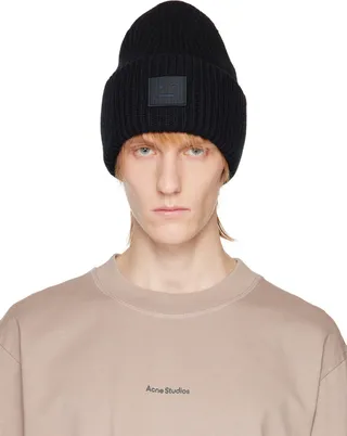 Acne Studios Black Logo Beanie