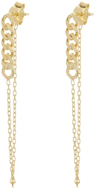 Sterling Silver Curb Chain Drop Earrings