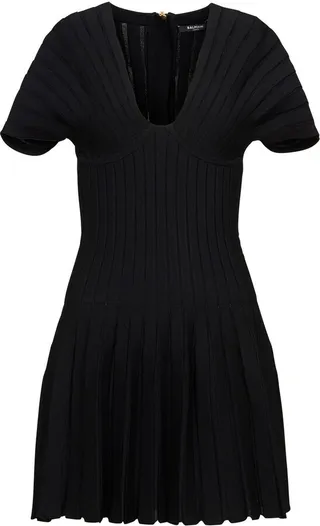 Pleated Mesh mini dress