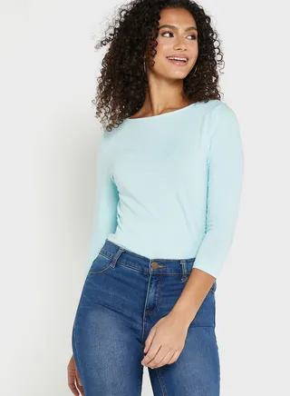 Cotton Rich Slim Fit 3/4 Sleeve T-Shirt