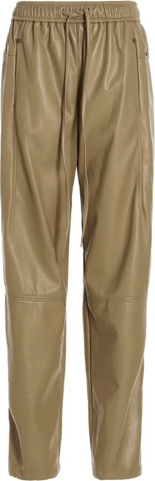 Low Classic Drawstring Leather Pants