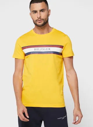 Stripe Logo Crew Neck T-Shirt