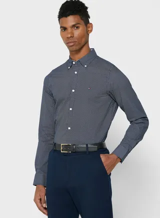 Micro Print Slim Fit Shirt