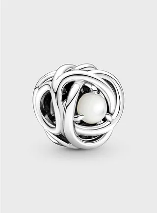 White Mother Of Pearl Eternity Circle Charm