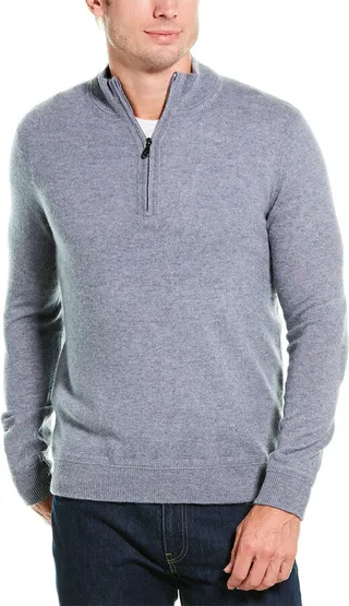 Raffi Zip Mock Neck Cashmere Sweater