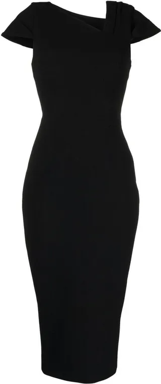 Vera asymmetric-neck dress