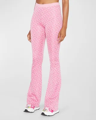 La Greca Jacquard Flare-Leg Pants