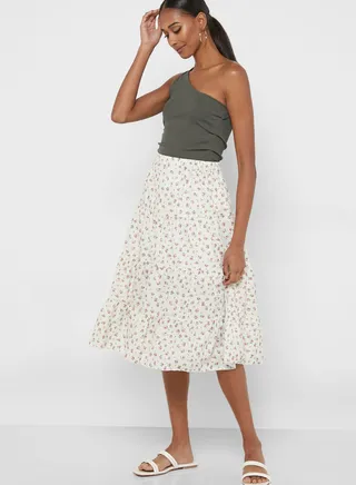 Tiered Printed Skirt