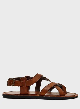 Cross Strap Sandals With Back Strap